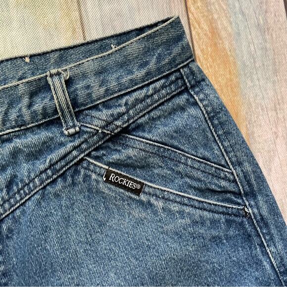 Rocky Mountain Rockies Bareback Jeans Western Rodeo Size 15 Punchy Denim Vintage - Picture 4 of 7